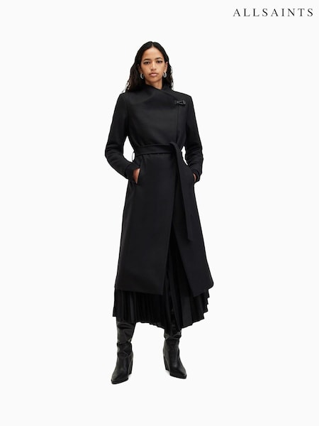 AllSaints Black Riley Coat (AD5420) | £359
