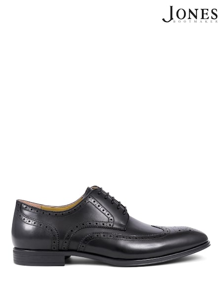Jones Bootmaker Middleham Leather Oxford Black Shoes (AD5599) | £130