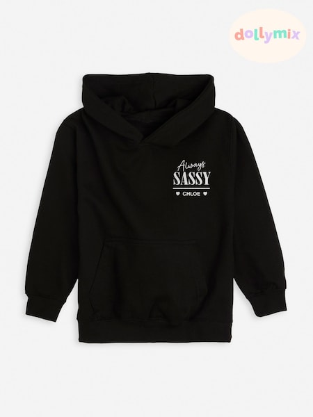 Dollymix Girls Personalised Always Sassy Black Hoodie (AD5802) | £22