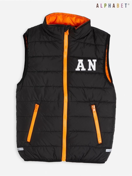 Alphabet Kids Personalised Bodywarmer Black Gilet (AD5920) | £32