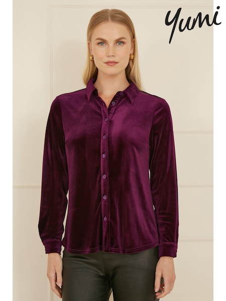 Yumi Purple Velvet Relaxed Fit Shirt (AD5930) | £50