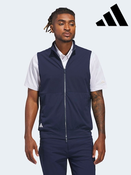 Navy - Regular Adidas Golf Ultimate365 Tour Full Zip Gilet