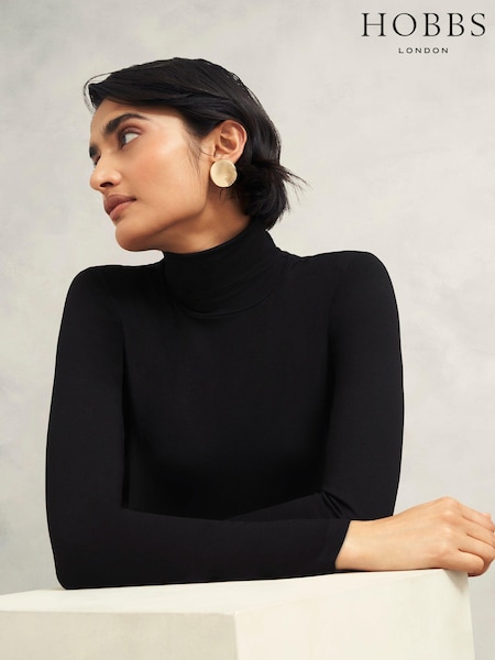 Hobbs Black Mischa Roll Neck Top (AD6303) | £39