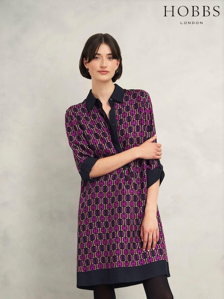 Hobbs Purple Aubrey Dress (AD6306) | £139
