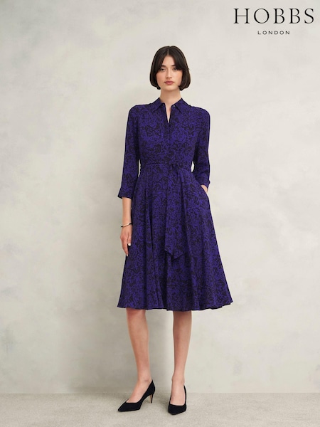 Hobbs Blue Lainey Dress (AD6316) | £149