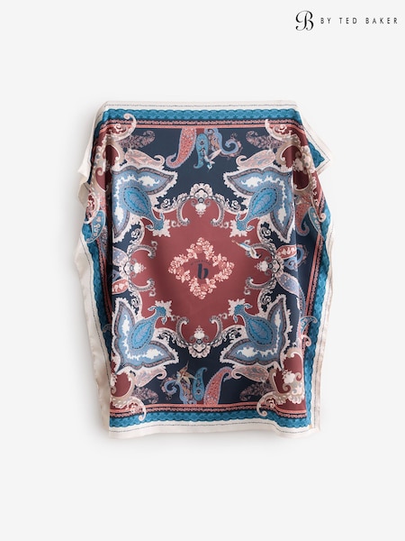 Teal Blue Paisley - B By Ted Baker Satin Scarf