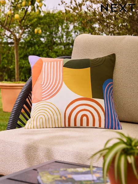 Green/Yellow Abstract Arches Cushion (AD6800) | £18