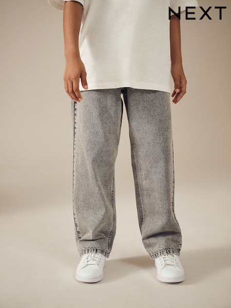 Grey Wide Fit Authentic 100% Cotton Jeans (3-16yrs) (AD6887) | £15 - £20