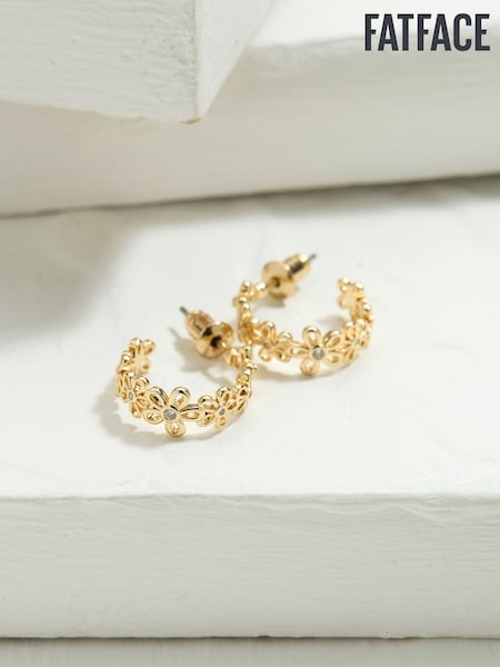 FatFace Gold Tone Daisy Chain Hoop Earrings (AD6892) | £10.50