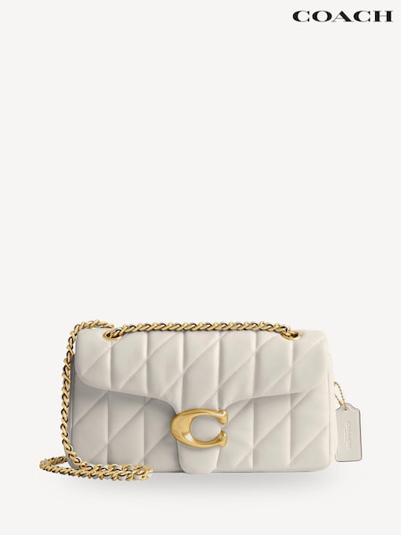 COACH Cream Quilted Tabby 26 Shoulder Bag With Chain (AD7185) | £550