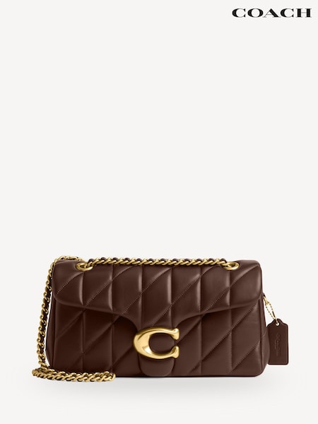 COACH Brown Quilted Tabby 26 Shoulder Bag With Chain (AD7191) | £550