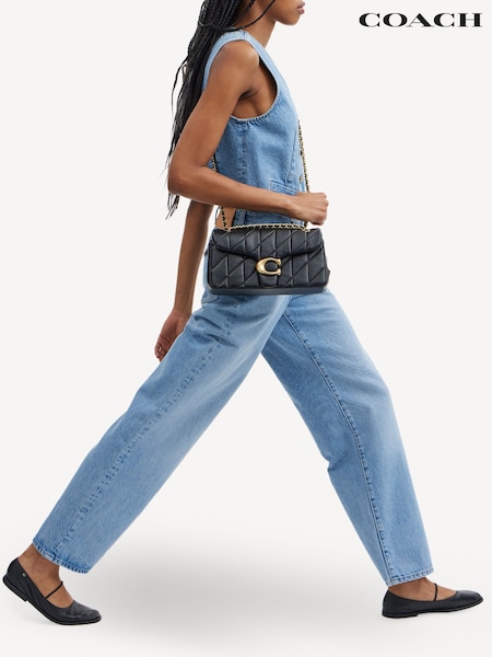 COACH Black Quilted Tabby 26 Shoulder Bag With Chain (AD7211) | £550