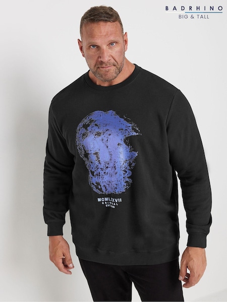 BadRhino Big & Tall Black Crewneck Sweatshirt (AD7377) | £33