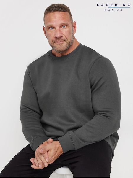 BadRhino Big & Tall Grey Crew Neck Sweatshirt (AD7411) | £30