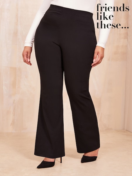 Friends Like These Black Sculpting Stretch Flared Trousers (AD7517) | £28