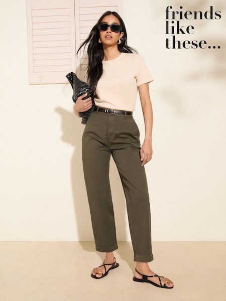 Friends Like These Khaki Green Slim Chino Trousers (AD7774) | £28