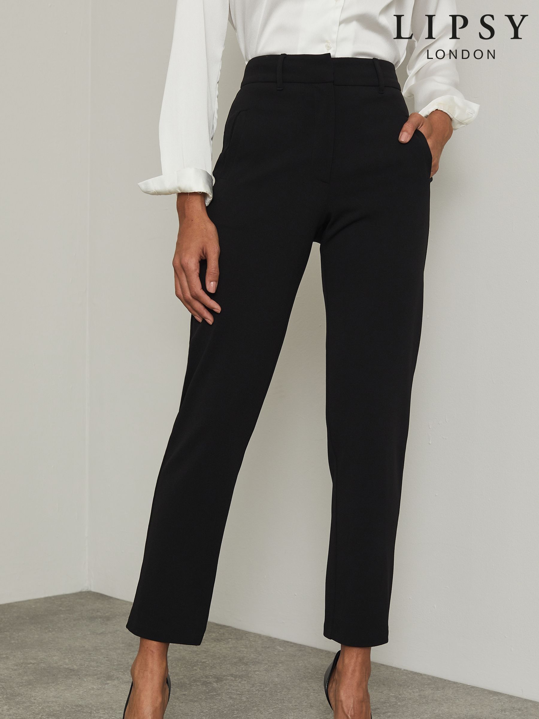 Buy Women's Black Taper Leg Trousers Online | Next UK