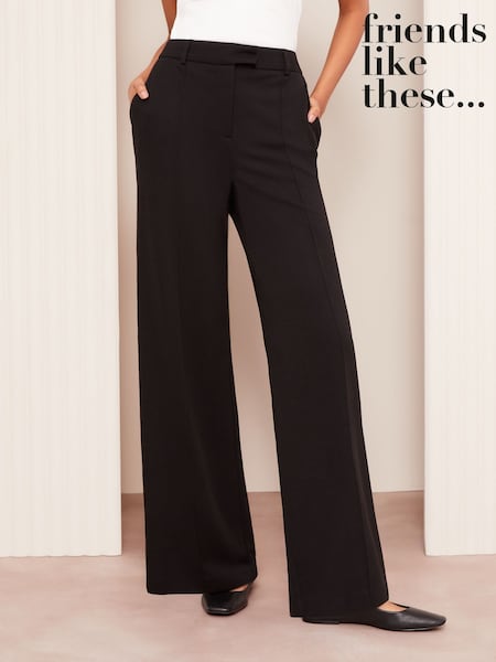 Friends Like These Black Wide Leg Stretch Tailored Trousers (AD8118) | £37