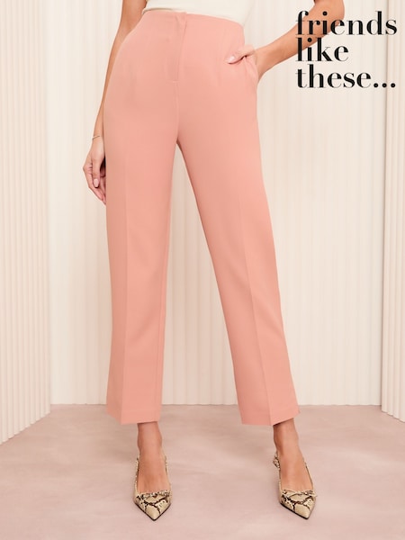Friends Like These Pink Petite Tailored Tapered Ankle Grazer Trousers (AD8187) | £30