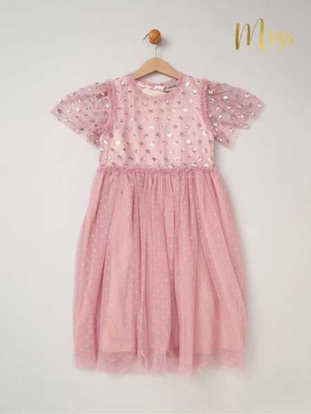 Miss Cluster Sequin Waterfall Dress (AD8205) | £38