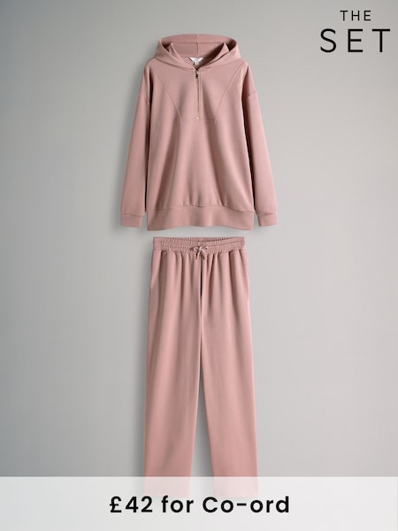 The Set Pink Oversized Modal Zip Through Sweatshirt & Joggers Set (AD8487) | £42