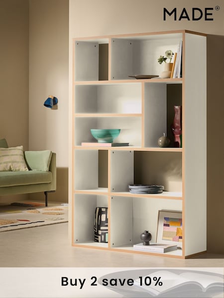 MADE.COM Grey Zayla Wide Tall Shelving Unit (AD8613) | £299