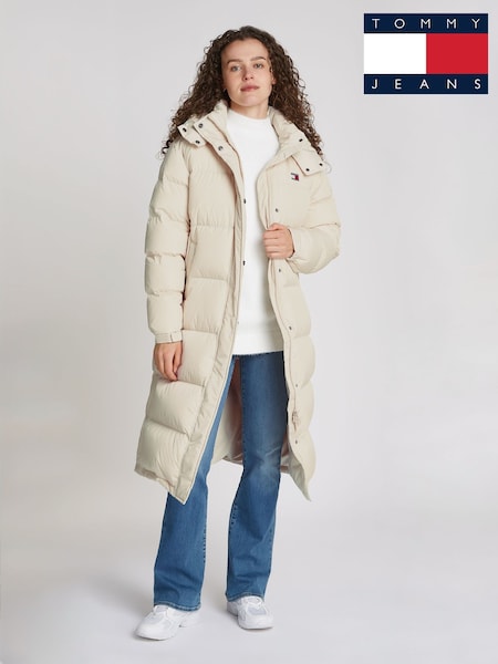 Tommy Jeans Natural Alaska Long Puffer Jacket (AD8884) | £260