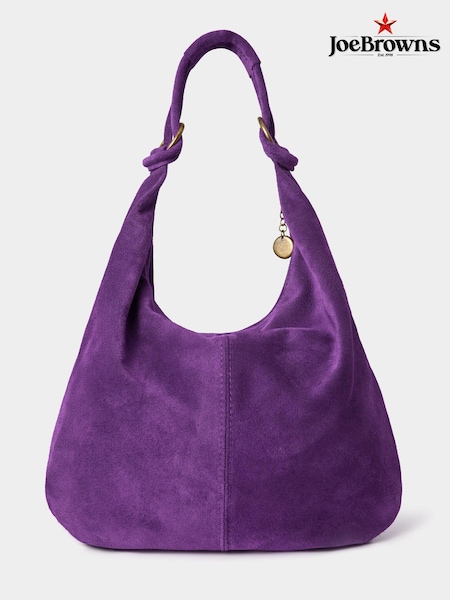 Joe Browns Purple Knotted Italian Suede Hobo Bag (AD9020) | £65