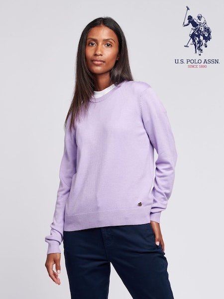 U.S. Polo Assn. Purple Regular Fit Womens Crew Neck Jumper (AD9292) | £60