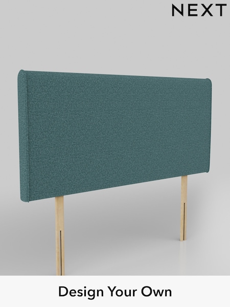 Chunky Chenille/Mid Teal Green Contemporary Headboard (AD9391) | £245