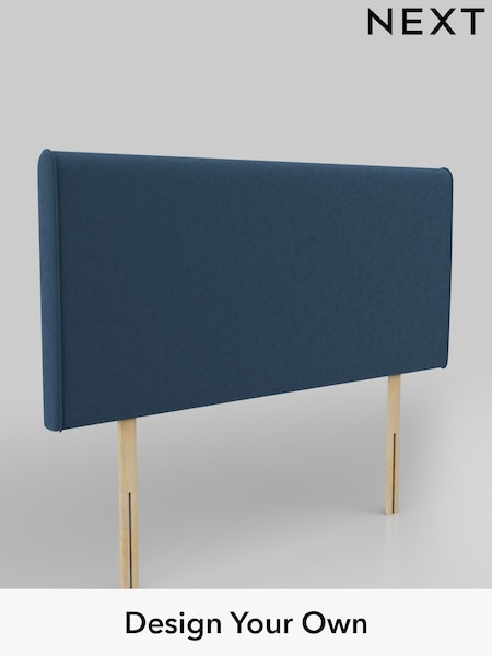 Plush Velvet Easy Clean/Airforce Blue Contemporary Headboard (AD9582) | £195