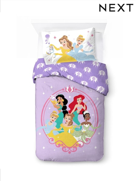 Disney Princess Purple Heart of Gold Duvet Cover and Pillowcase Set (AD9587) | £33