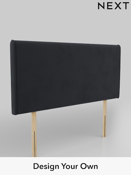 Plush Velvet Easy Clean/Charcoal Grey Contemporary Headboard (AD9606) | £170