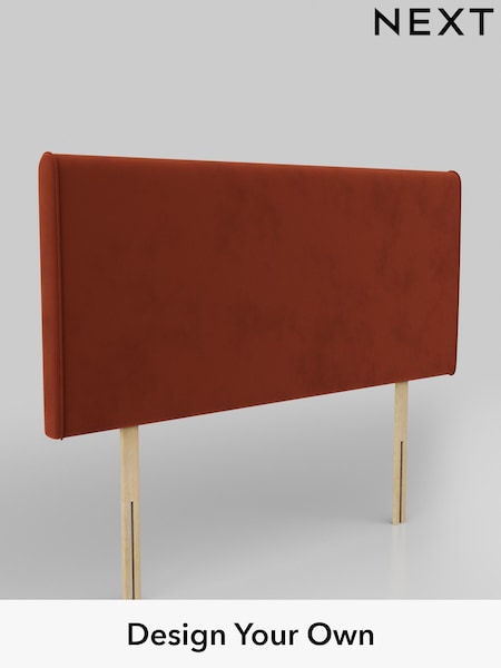 Plush Velvet Easy Clean/Ginger Orange Contemporary Headboard (AD9607) | £245