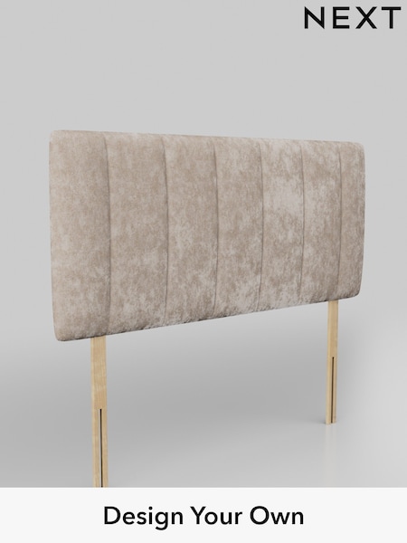 Distressed Velour/Mid Natural Panel Headboard (AD9864) | £220