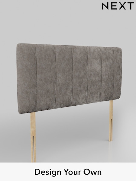 Distressed Velour/French Grey Panel Headboard (AD9867) | £195
