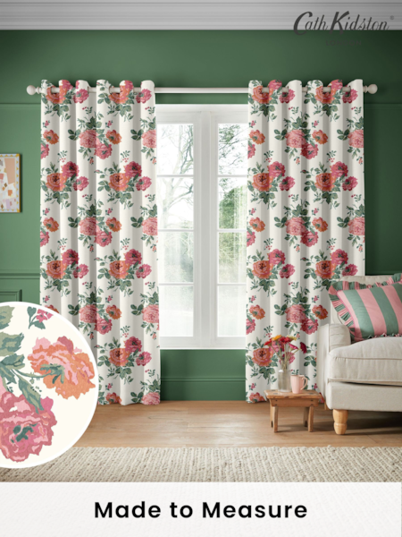 Cath Kidston Pink Blooms Archive Rose Made to Measure Curtains (AD9878) | £91