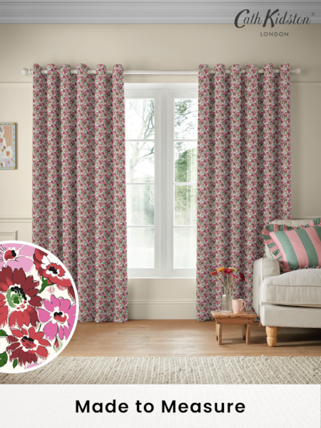 Cath Kidston Red Archive Ditsy Made to Measure 100% Cotton Curtain (AD9880) | £91