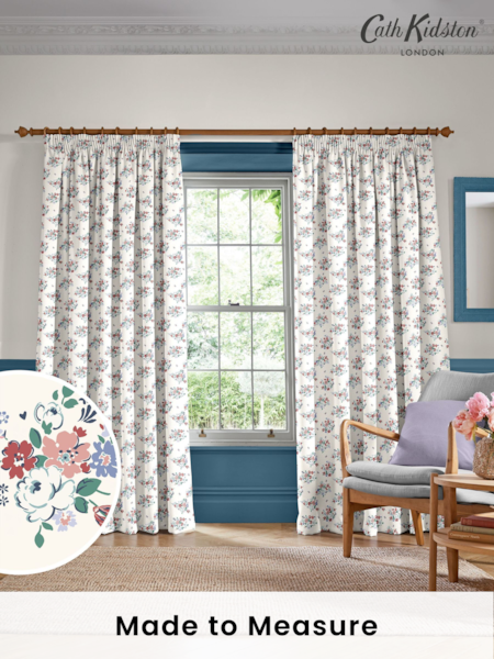 Cath Kidston Cream Clifton Floral Made to Measure 100% Cotton Curtain (AD9889) | £91