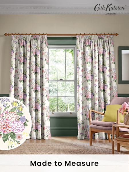 Cath Kidston Cream Summer Floral Made To Measure 100% Cotton Curtain (AD9890) | £91