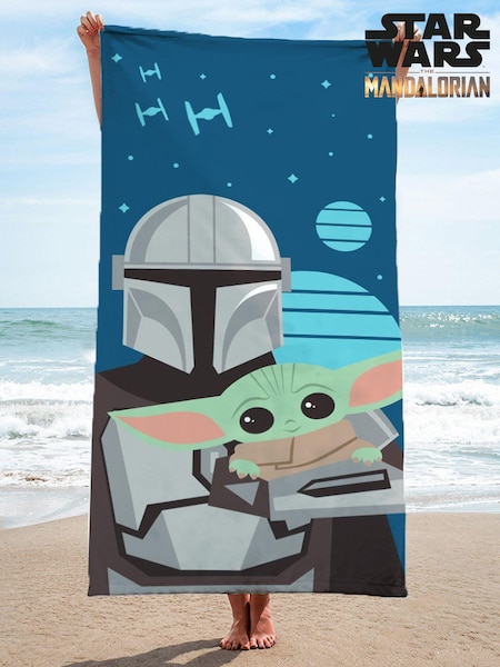 The Mandalorian Blue He's With Me Beach Towel (AD9905) | £16