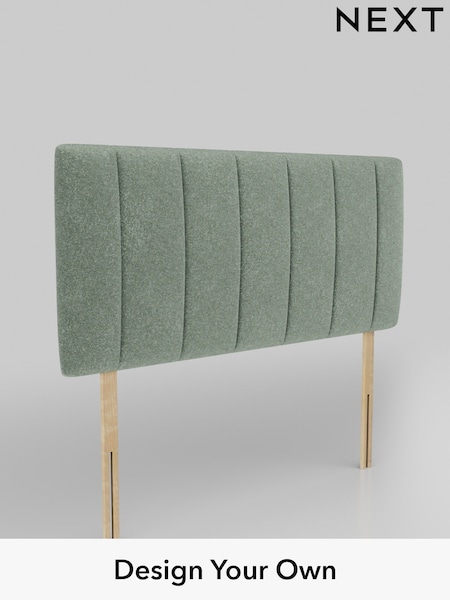 Plush Chenille/Mid Slate Teal Green Panel Headboard (AD9987) | £195