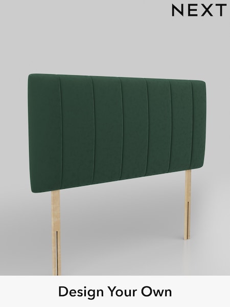 Plush Velvet Easy Clean/Bottle Green Panel Headboard (AD9994) | £220
