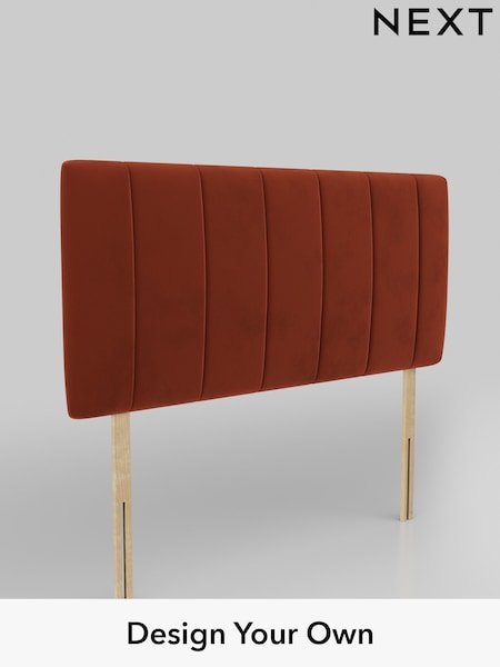 Plush Velvet Easy Clean/Ginger Orange Panel Headboard (AD9995) | £220