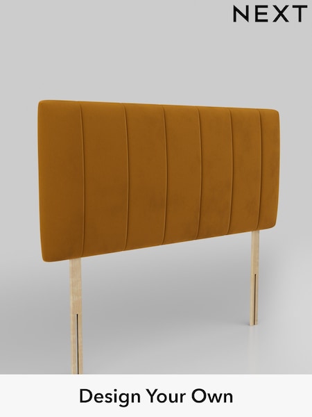 Plush Velvet Easy Clean/Mustard Yellow Panel Headboard (AD9999) | £220