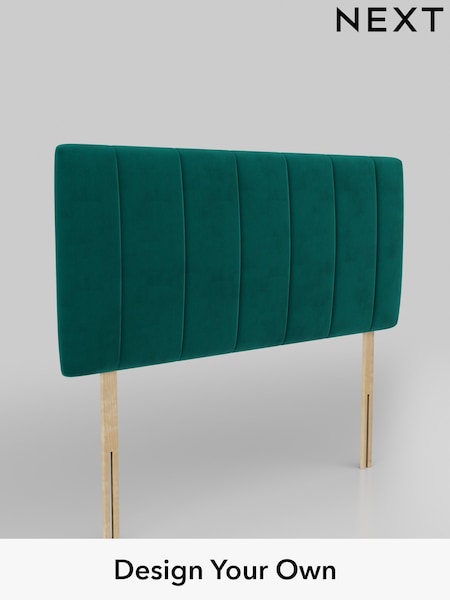 Plush Velvet Easy Clean/Juniper Green Panel Headboard (AE0001) | £195