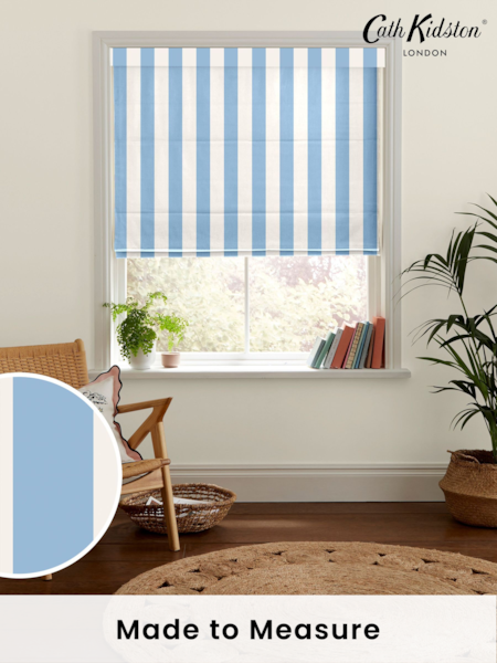 Cath Kidston Blue Canopy Stripe Made to Measure 100% Cotton Roman Blind (AE0220) | £79