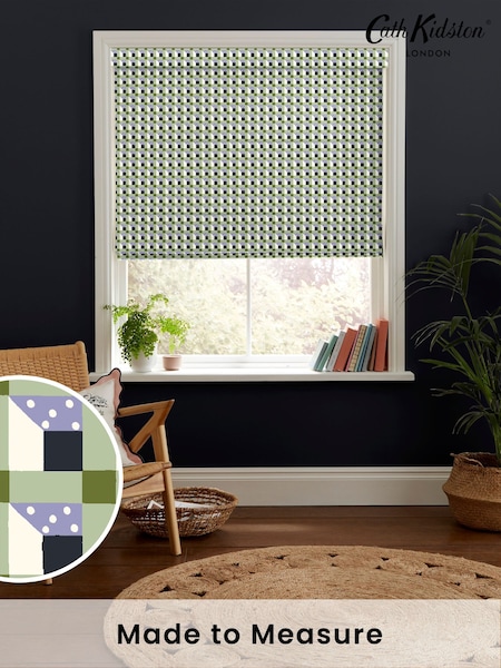 Cath Kidston Green Check Made to Measure 100% Cotton Roman Blind (AE0223) | £79