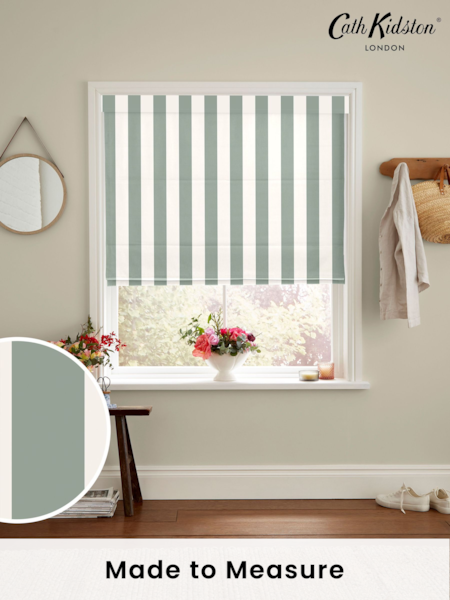 Cath Kidston Sage Green Canopy Stripe Made to Measure 100% Cotton Roman Blind (AE0234) | £79