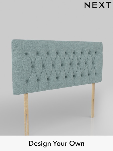 Chunky Chenille/Light Teal Green Parisian Headboard (AE0263) | £295